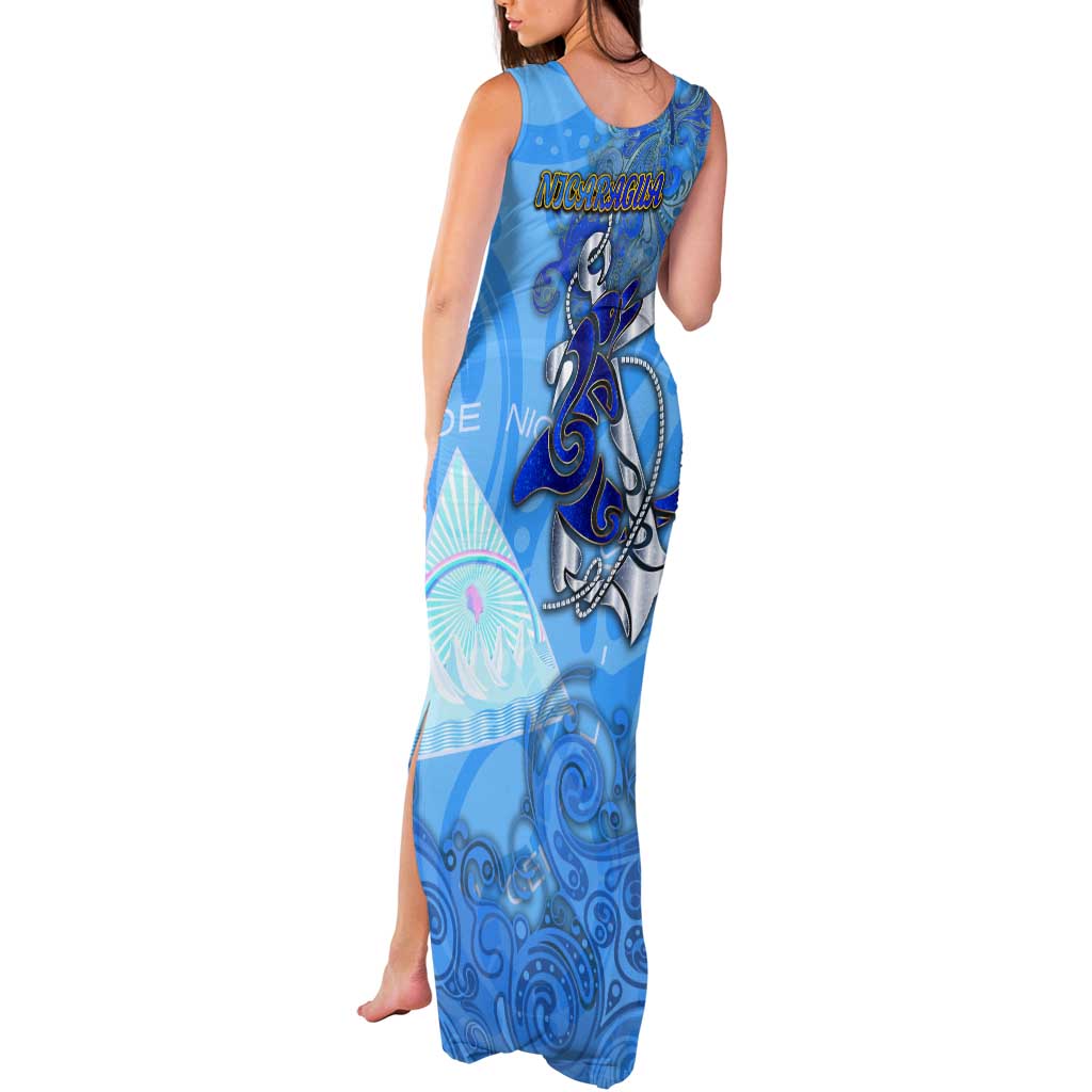Ocean Spirit of Nicaragua Tank Maxi Dress Anchored in Nicaraguan Pride - Aussie Hoodie