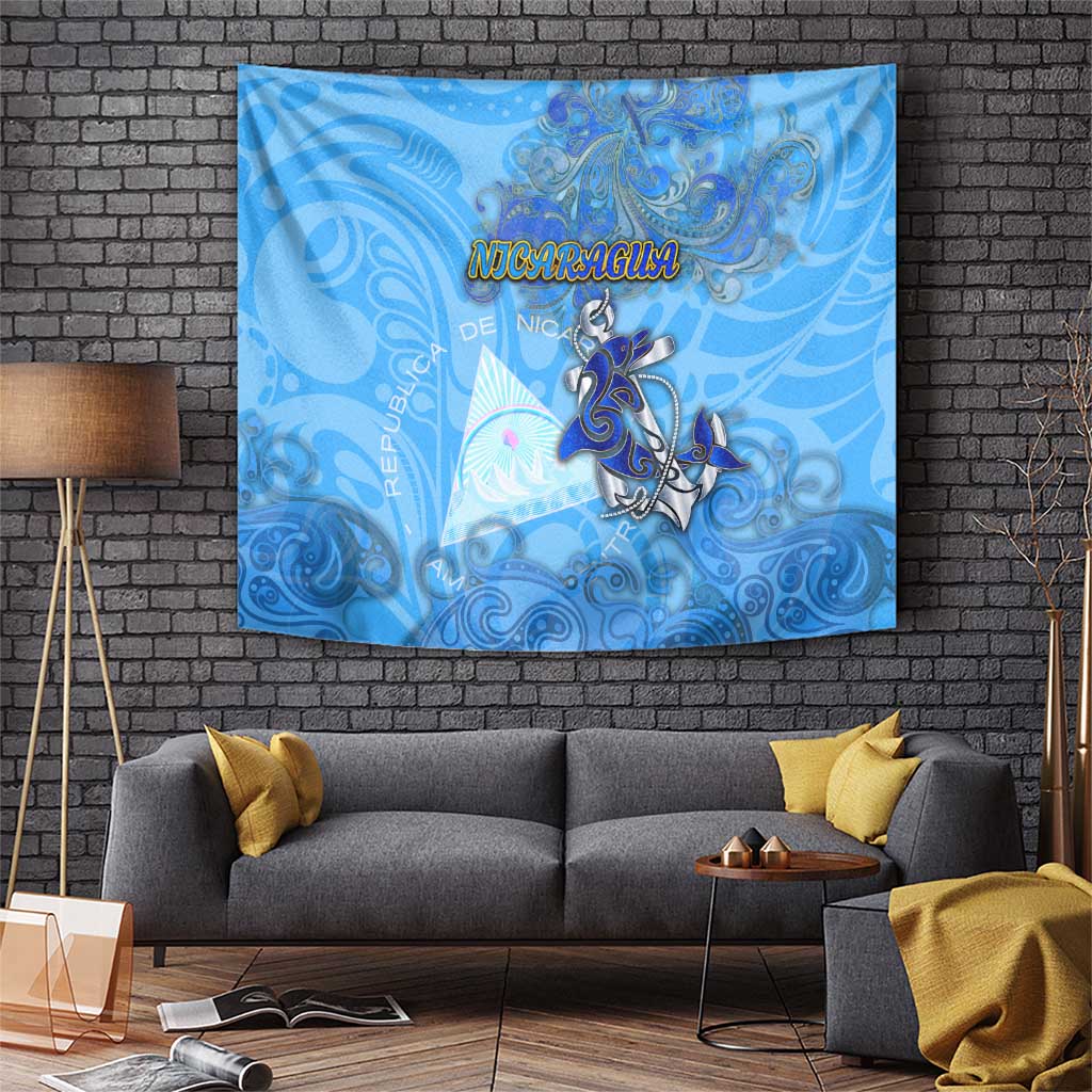 Ocean Spirit of Nicaragua Tapestry Anchored in Nicaraguan Pride - Aussie Hoodie