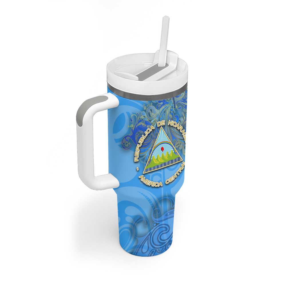 Ocean Spirit of Nicaragua Tumbler With Handle Anchored in Nicaraguan Pride - Aussie Hoodie