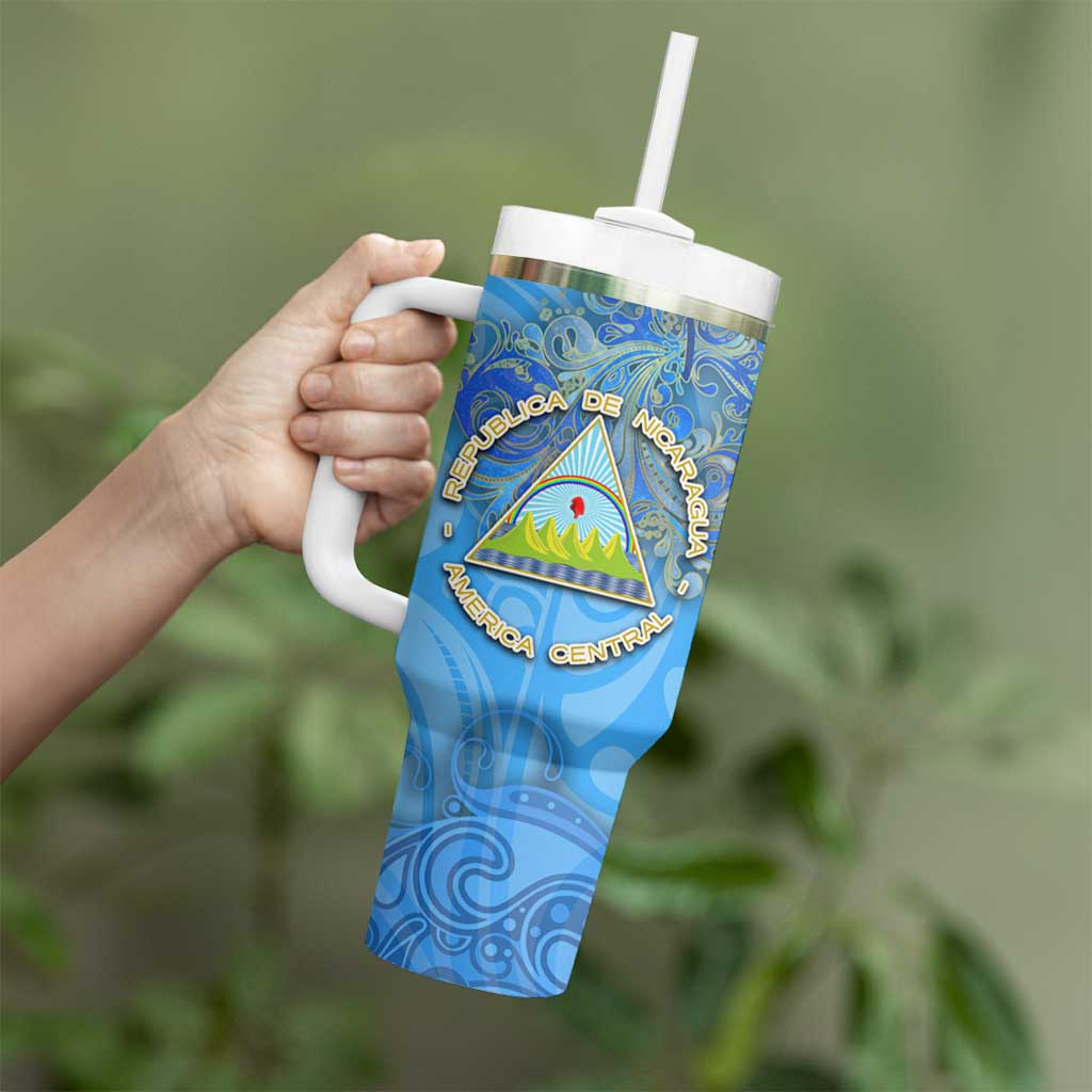 Ocean Spirit of Nicaragua Tumbler With Handle Anchored in Nicaraguan Pride - Aussie Hoodie