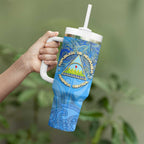 Ocean Spirit of Nicaragua Tumbler With Handle Anchored in Nicaraguan Pride - Aussie Hoodie