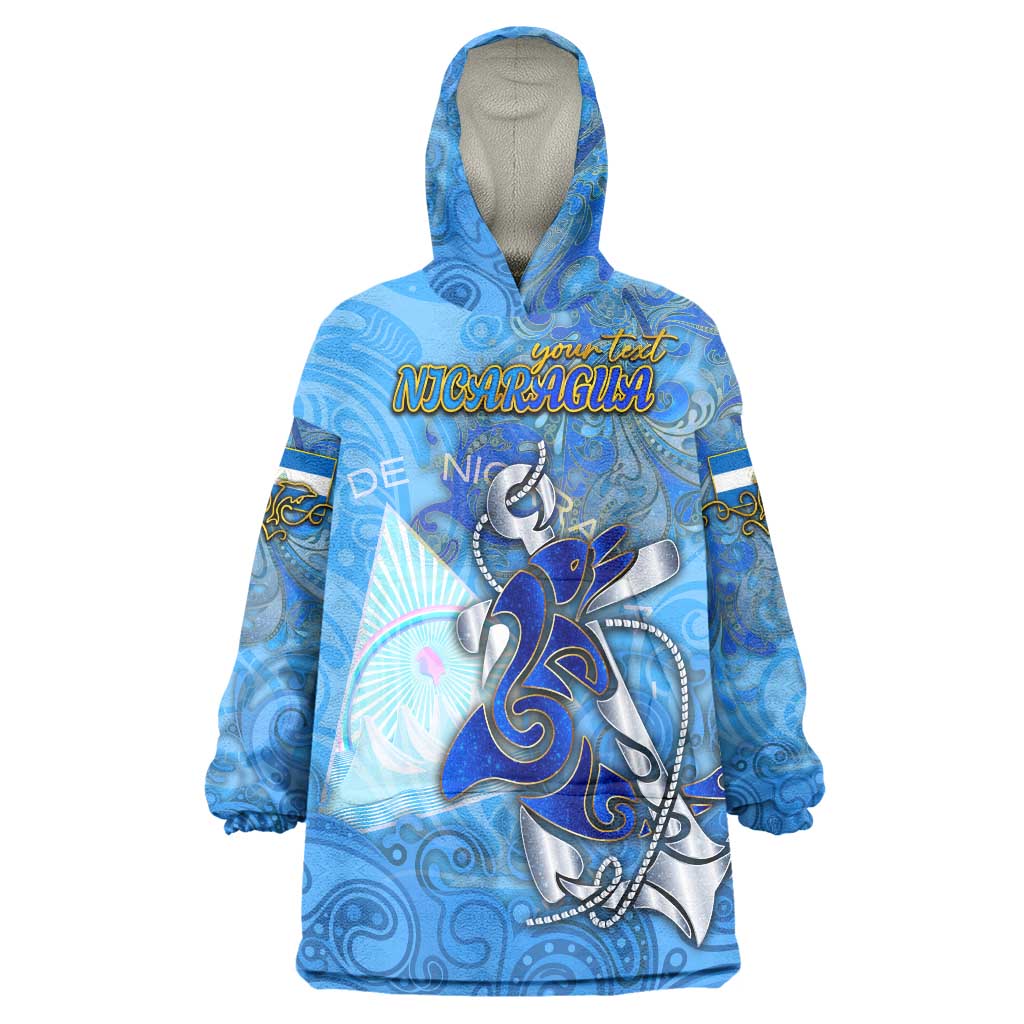 Ocean Spirit of Nicaragua Wearable Blanket Hoodie Anchored in Nicaraguan Pride - Aussie Hoodie