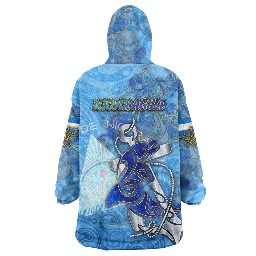 Ocean Spirit of Nicaragua Wearable Blanket Hoodie Anchored in Nicaraguan Pride - Aussie Hoodie