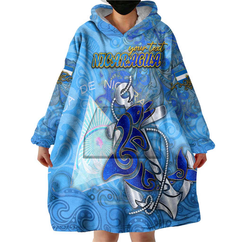 Ocean Spirit of Nicaragua Wearable Blanket Hoodie Anchored in Nicaraguan Pride - Aussie Hoodie