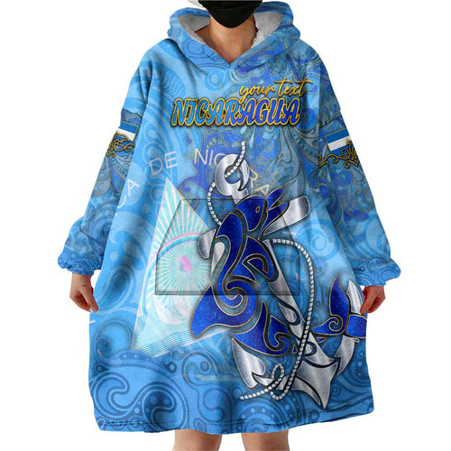Ocean Spirit of Nicaragua Wearable Blanket Hoodie Anchored in Nicaraguan Pride - Aussie Hoodie