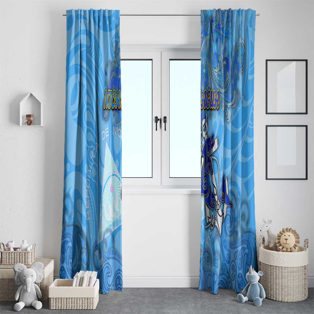 Ocean Spirit of Nicaragua Window Curtain Anchored in Nicaraguan Pride - Aussie Hoodie