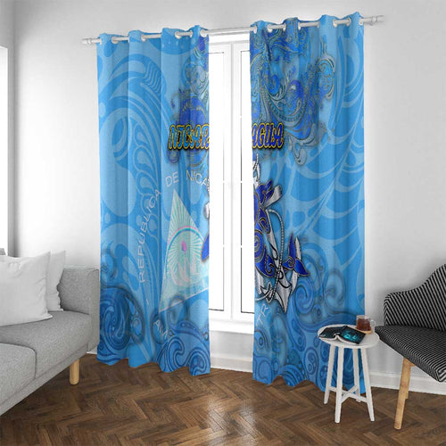 Ocean Spirit of Nicaragua Window Curtain Anchored in Nicaraguan Pride - Aussie Hoodie