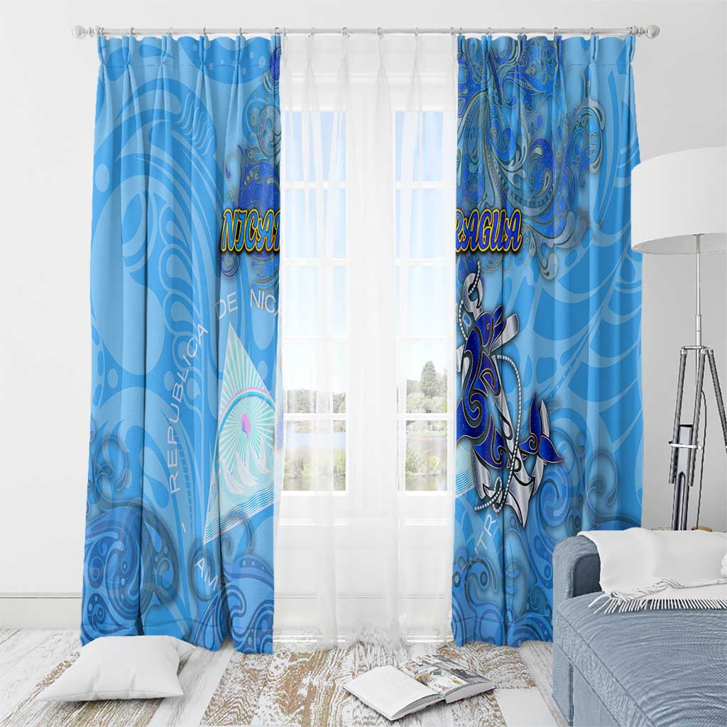 Ocean Spirit of Nicaragua Window Curtain Anchored in Nicaraguan Pride - Aussie Hoodie