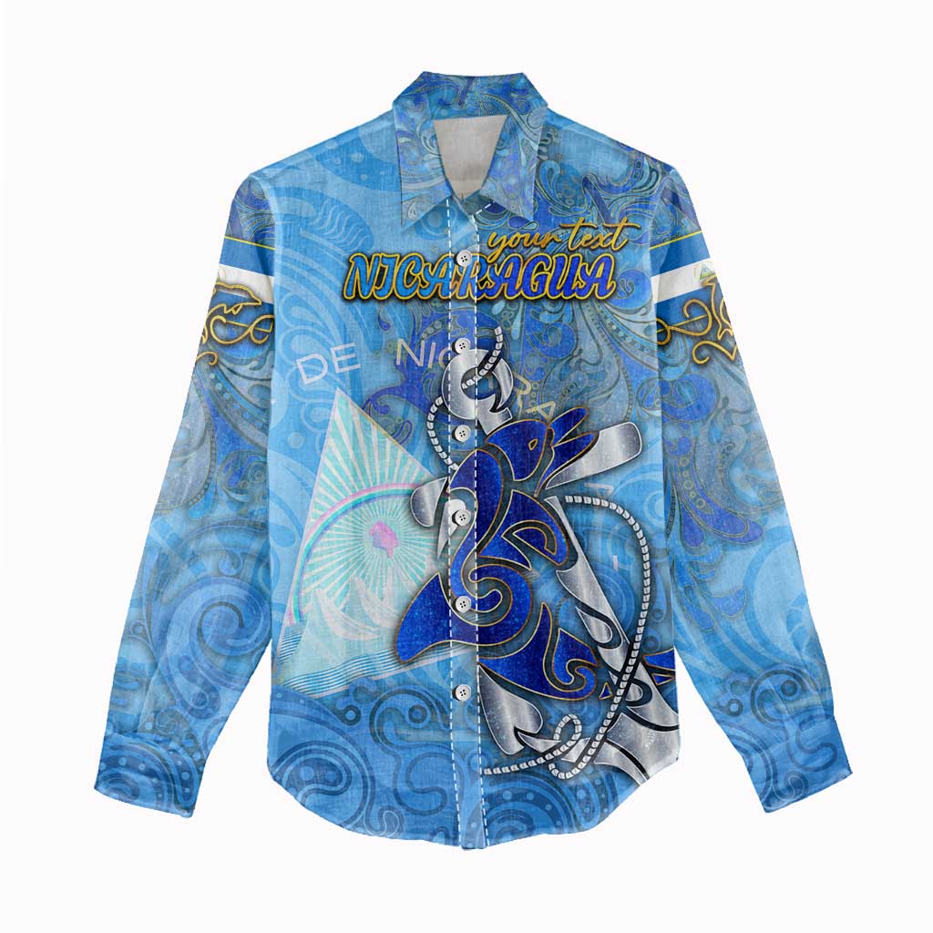 Ocean Spirit of Nicaragua Women Casual Shirt Anchored in Nicaraguan Pride - Aussie Hoodie