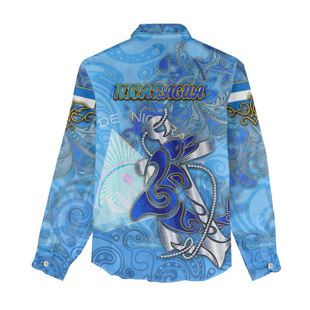 Ocean Spirit of Nicaragua Women Casual Shirt Anchored in Nicaraguan Pride - Aussie Hoodie