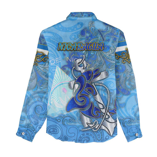 Ocean Spirit of Nicaragua Women Casual Shirt Anchored in Nicaraguan Pride - Aussie Hoodie