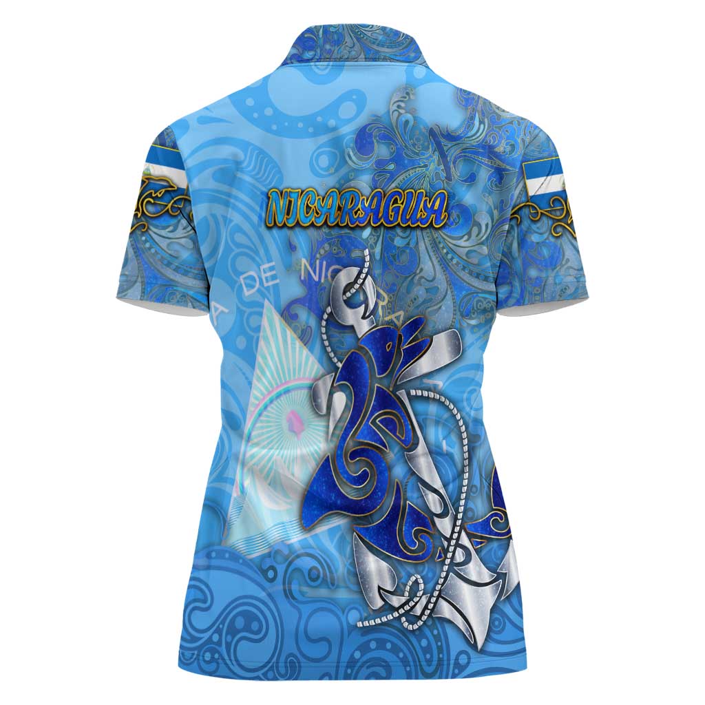 Ocean Spirit of Nicaragua Women Polo Shirt Anchored in Nicaraguan Pride - Aussie Hoodie