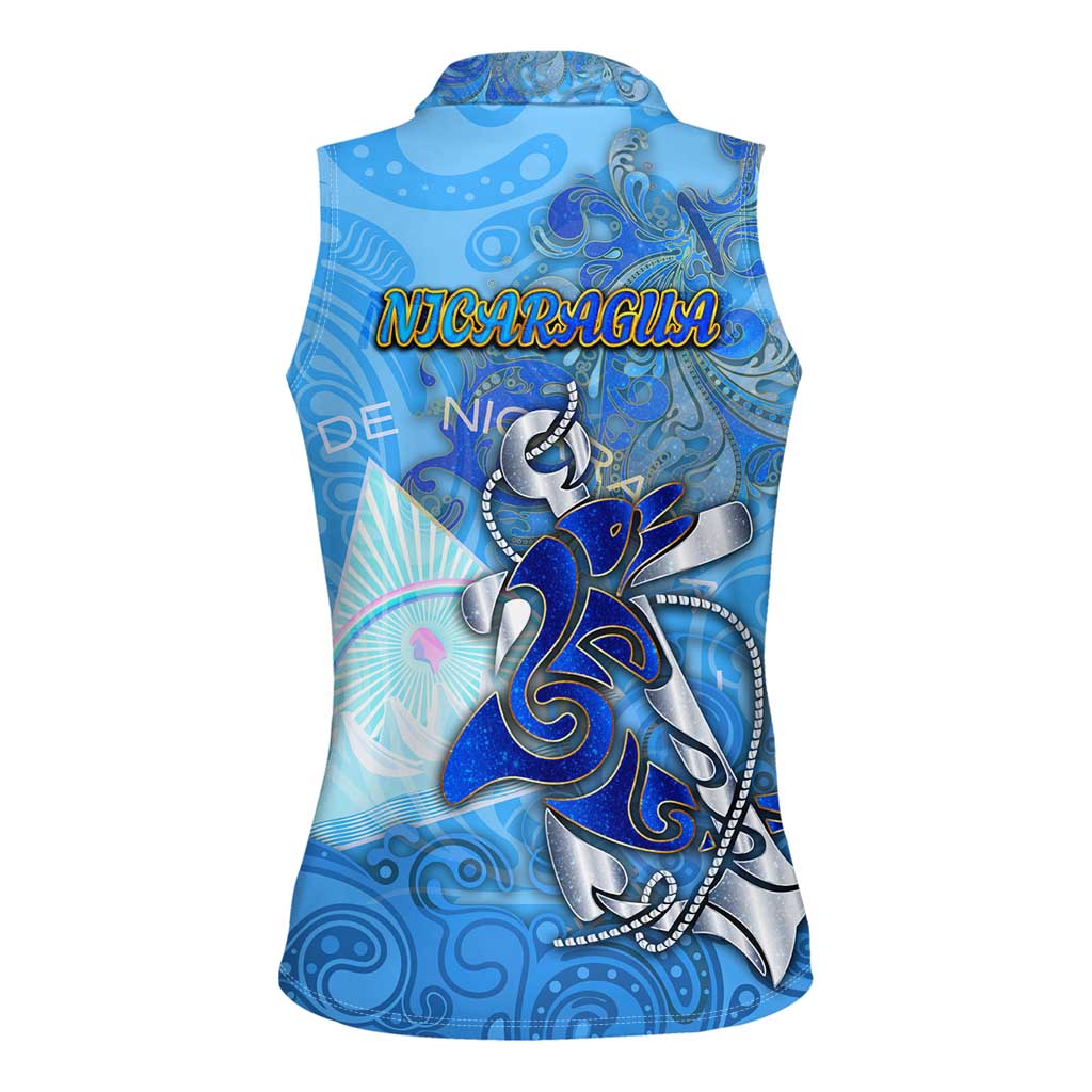Ocean Spirit of Nicaragua Women Sleeveless Polo Shirt Anchored in Nicaraguan Pride - Aussie Hoodie