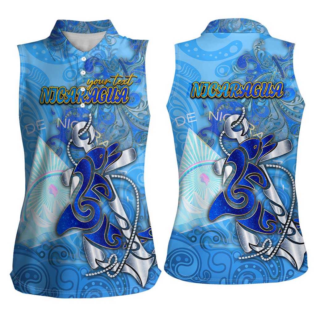 Ocean Spirit of Nicaragua Women Sleeveless Polo Shirt Anchored in Nicaraguan Pride - Aussie Hoodie