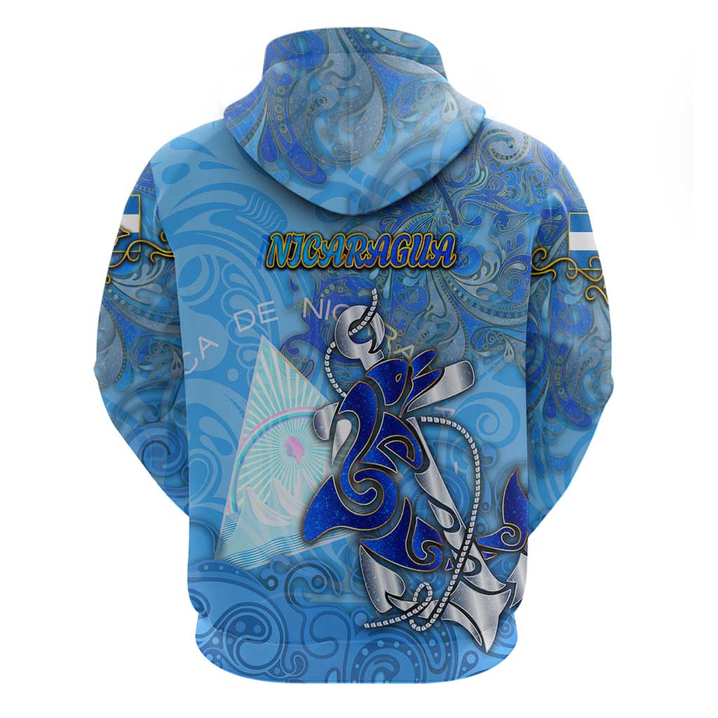 Ocean Spirit of Nicaragua Zip Hoodie Anchored in Nicaraguan Pride - Aussie Hoodie