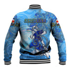 Ocean Spirit of Costa Rica Baseball Jacket Anchored in Costa Rican Pride - Aussie Hoodie
