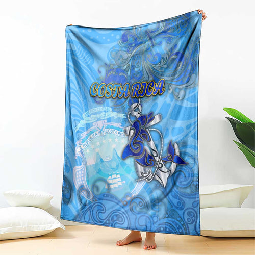 Ocean Spirit of Costa Rica Blanket Anchored in Costa Rican Pride - Aussie Hoodie