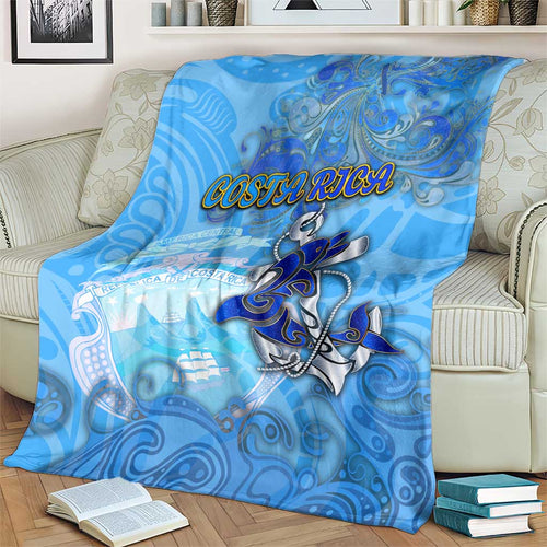 Ocean Spirit of Costa Rica Blanket Anchored in Costa Rican Pride - Aussie Hoodie