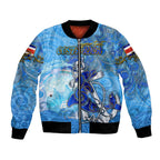 Ocean Spirit of Costa Rica Bomber Jacket Anchored in Costa Rican Pride - Aussie Hoodie