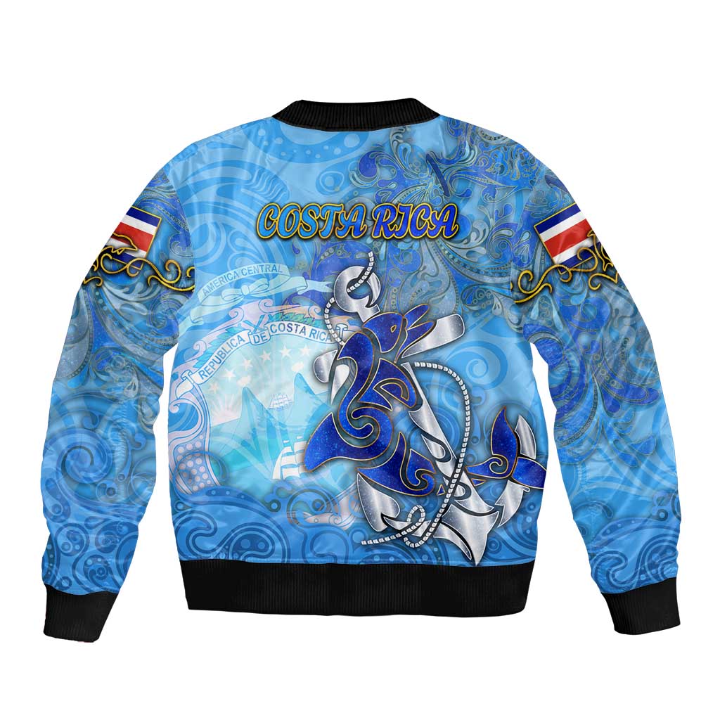 Ocean Spirit of Costa Rica Bomber Jacket Anchored in Costa Rican Pride - Aussie Hoodie