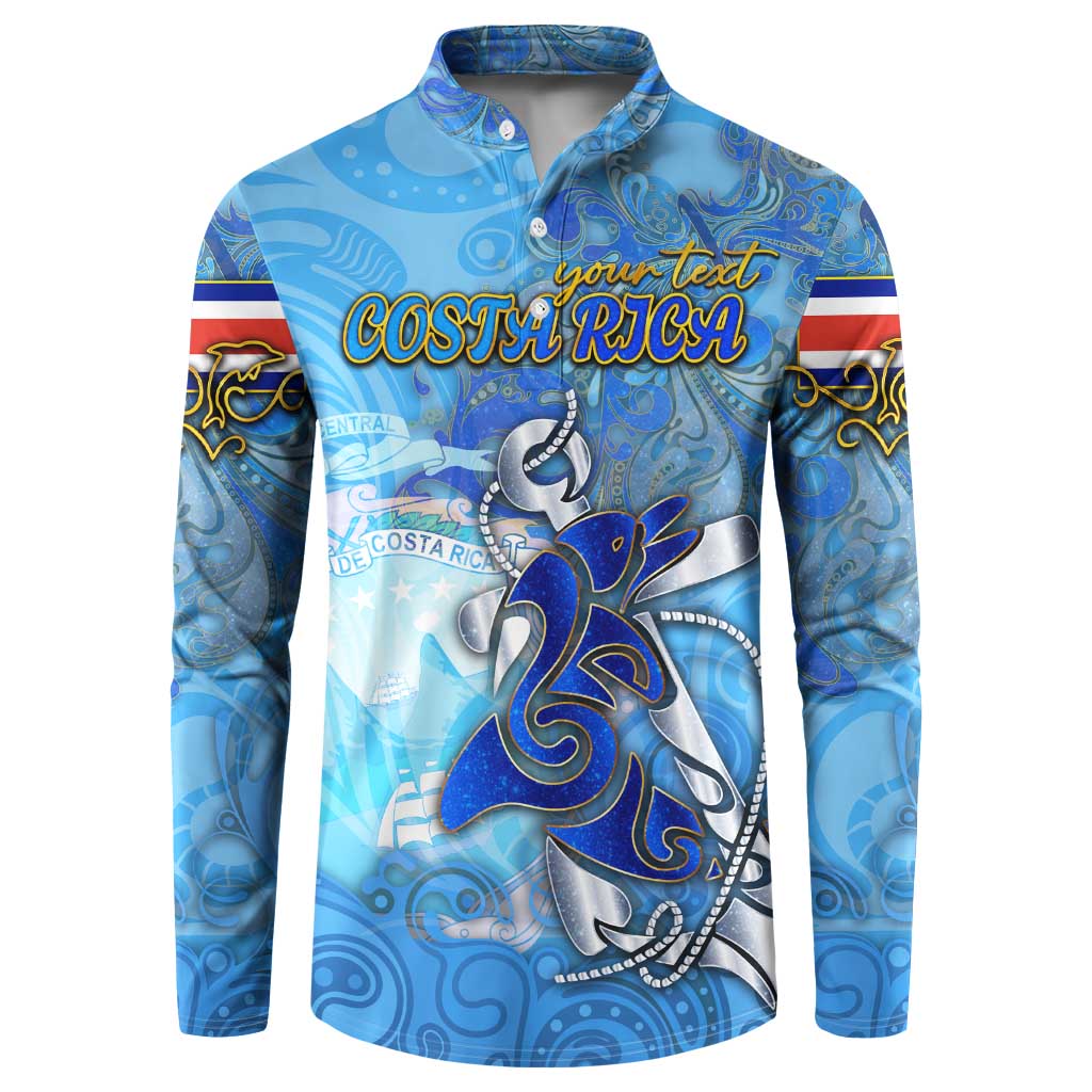Ocean Spirit of Costa Rica Button Sweatshirt Anchored in Costa Rican Pride - Aussie Hoodie