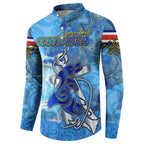 Ocean Spirit of Costa Rica Button Sweatshirt Anchored in Costa Rican Pride - Aussie Hoodie