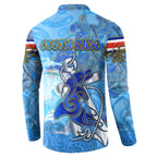 Ocean Spirit of Costa Rica Button Sweatshirt Anchored in Costa Rican Pride - Aussie Hoodie