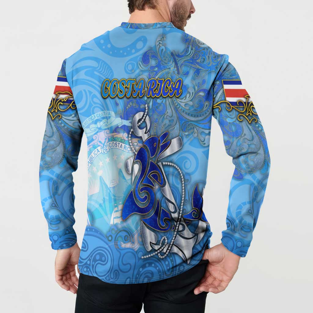 Ocean Spirit of Costa Rica Button Sweatshirt Anchored in Costa Rican Pride - Aussie Hoodie