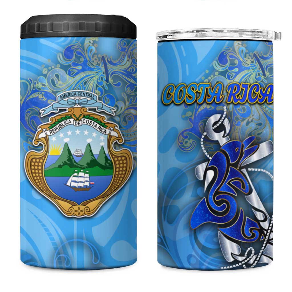 Ocean Spirit of Costa Rica 4 in 1 Can Cooler Tumbler Anchored in Costa Rican Pride - Aussie Hoodie