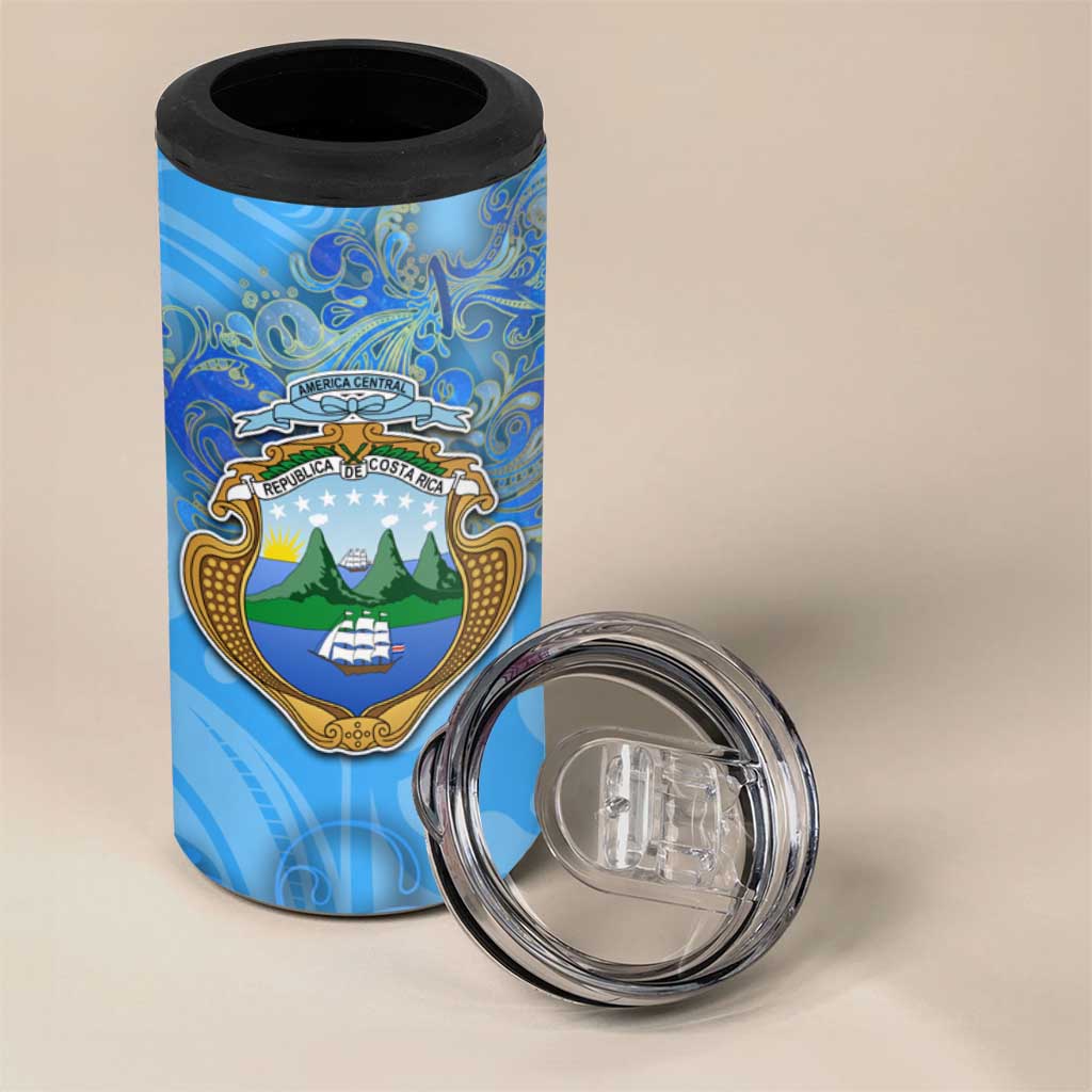 Ocean Spirit of Costa Rica 4 in 1 Can Cooler Tumbler Anchored in Costa Rican Pride - Aussie Hoodie