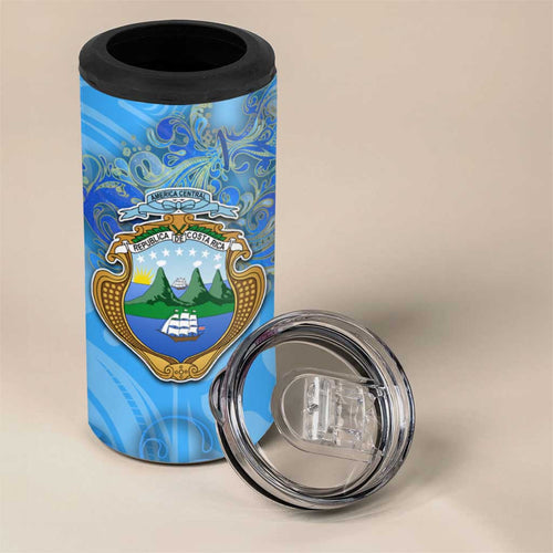 Ocean Spirit of Costa Rica 4 in 1 Can Cooler Tumbler Anchored in Costa Rican Pride - Aussie Hoodie