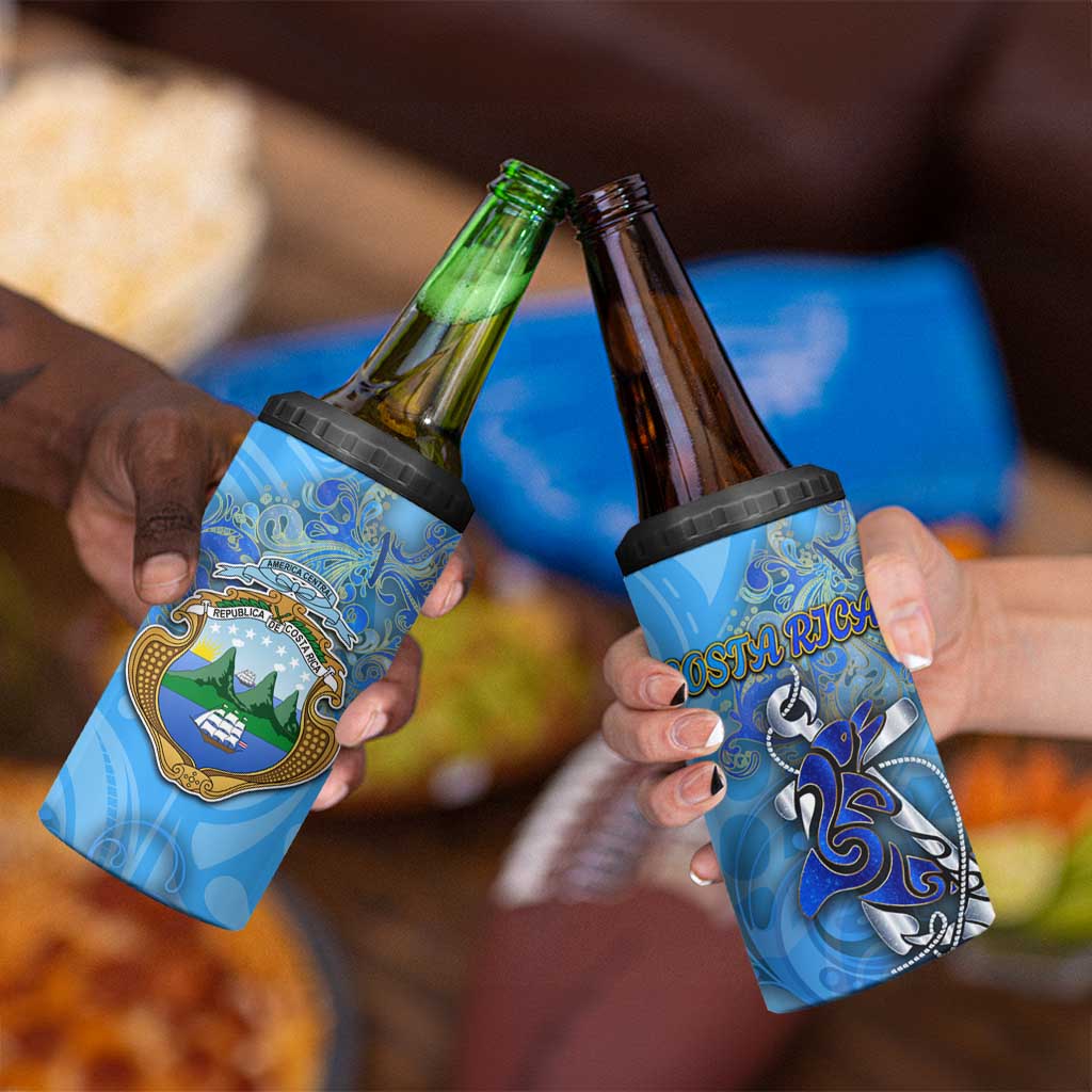 Ocean Spirit of Costa Rica 4 in 1 Can Cooler Tumbler Anchored in Costa Rican Pride - Aussie Hoodie