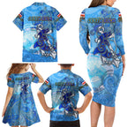 Ocean Spirit of Costa Rica Family Matching Long Sleeve Bodycon Dress and Hawaiian Shirt Anchored in Costa Rican Pride - Aussie Hoodie