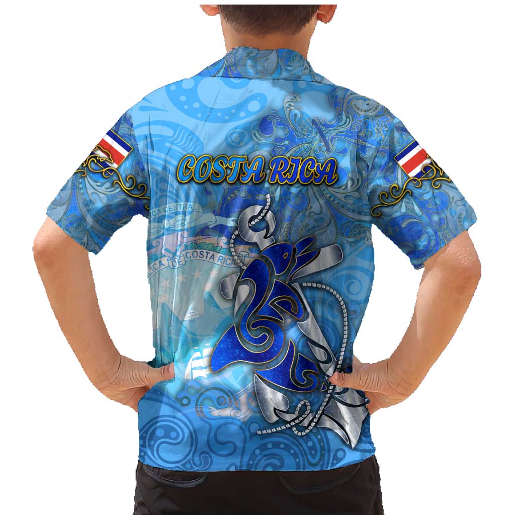 Ocean Spirit of Costa Rica Family Matching Mermaid Dress and Hawaiian Shirt Anchored in Costa Rican Pride - Aussie Hoodie