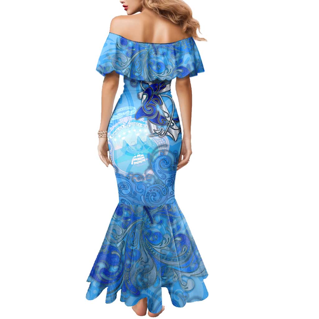 Ocean Spirit of Costa Rica Family Matching Mermaid Dress and Hawaiian Shirt Anchored in Costa Rican Pride - Aussie Hoodie