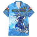 Ocean Spirit of Costa Rica Family Matching Off The Shoulder Long Sleeve Dress and Hawaiian Shirt Anchored in Costa Rican Pride - Aussie Hoodie