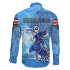 Ocean Spirit of Costa Rica Family Matching Off Shoulder Maxi Dress and Hawaiian Shirt Anchored in Costa Rican Pride - Aussie Hoodie
