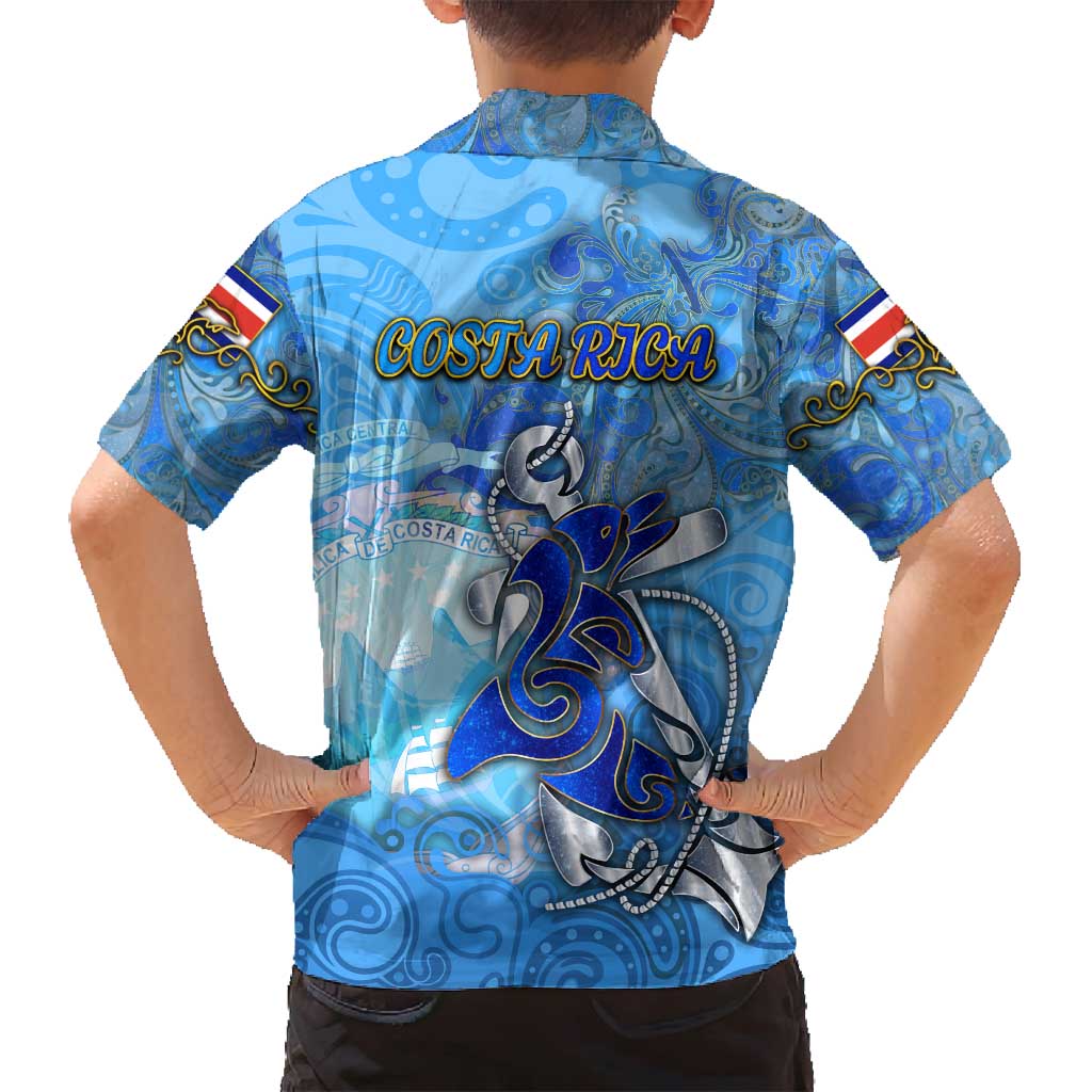 Ocean Spirit of Costa Rica Family Matching Off Shoulder Short Dress and Hawaiian Shirt Anchored in Costa Rican Pride - Aussie Hoodie