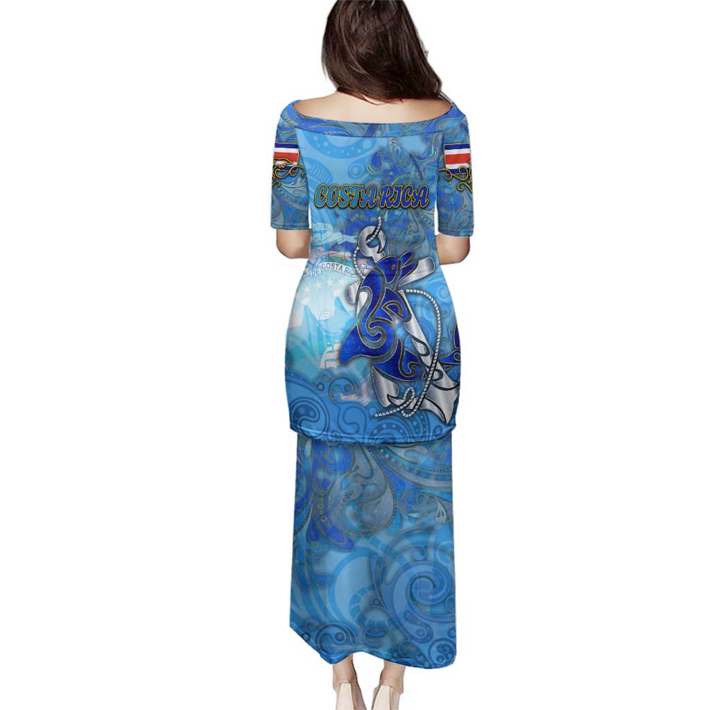 Ocean Spirit of Costa Rica Family Matching Puletasi and Hawaiian Shirt Anchored in Costa Rican Pride - Aussie Hoodie