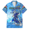 Ocean Spirit of Costa Rica Family Matching Short Sleeve Bodycon Dress and Hawaiian Shirt Anchored in Costa Rican Pride - Aussie Hoodie