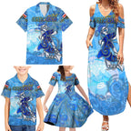 Ocean Spirit of Costa Rica Family Matching Summer Maxi Dress and Hawaiian Shirt Anchored in Costa Rican Pride - Aussie Hoodie