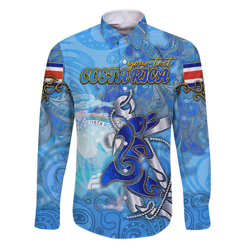 Ocean Spirit of Costa Rica Family Matching Summer Maxi Dress and Hawaiian Shirt Anchored in Costa Rican Pride - Aussie Hoodie