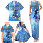 Ocean Spirit of Costa Rica Family Matching Tank Maxi Dress and Hawaiian Shirt Anchored in Costa Rican Pride - Aussie Hoodie