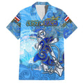 Ocean Spirit of Costa Rica Family Matching Tank Maxi Dress and Hawaiian Shirt Anchored in Costa Rican Pride - Aussie Hoodie