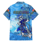 Ocean Spirit of Costa Rica Family Matching Tank Maxi Dress and Hawaiian Shirt Anchored in Costa Rican Pride - Aussie Hoodie