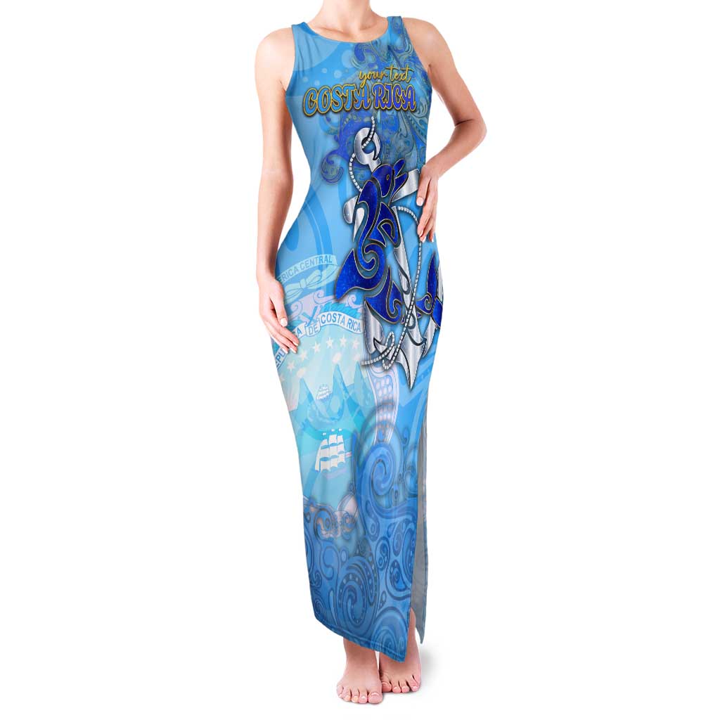 Ocean Spirit of Costa Rica Family Matching Tank Maxi Dress and Hawaiian Shirt Anchored in Costa Rican Pride - Aussie Hoodie