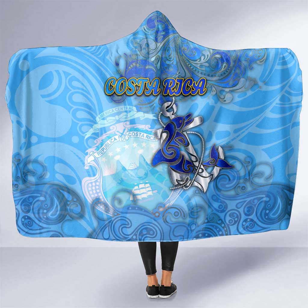 Ocean Spirit of Costa Rica Hooded Blanket Anchored in Costa Rican Pride - Aussie Hoodie
