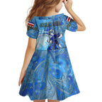 Ocean Spirit of Costa Rica Kid Short Sleeve Dress Anchored in Costa Rican Pride - Aussie Hoodie