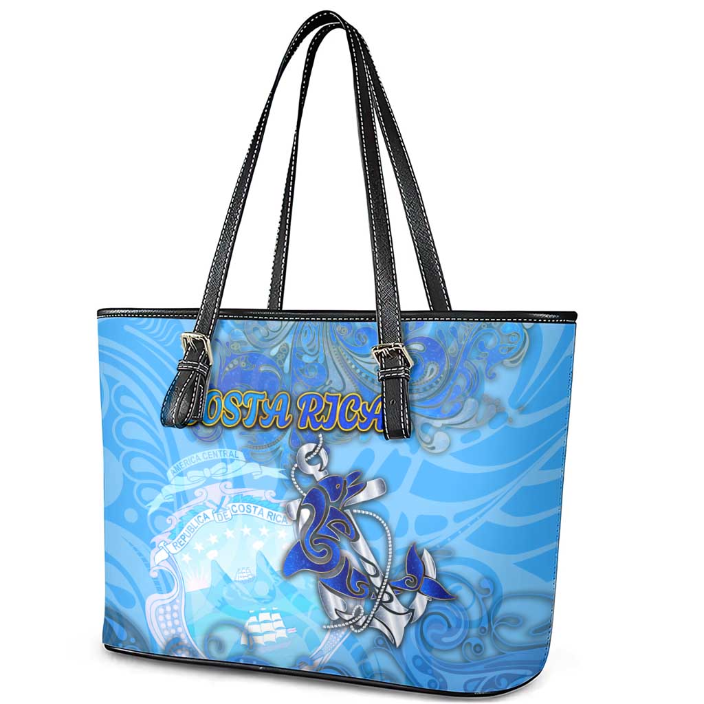 Ocean Spirit of Costa Rica Leather Tote Bag Anchored in Costa Rican Pride - Aussie Hoodie