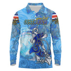 Ocean Spirit of Costa Rica Long Sleeve Polo Shirt Anchored in Costa Rican Pride - Aussie Hoodie